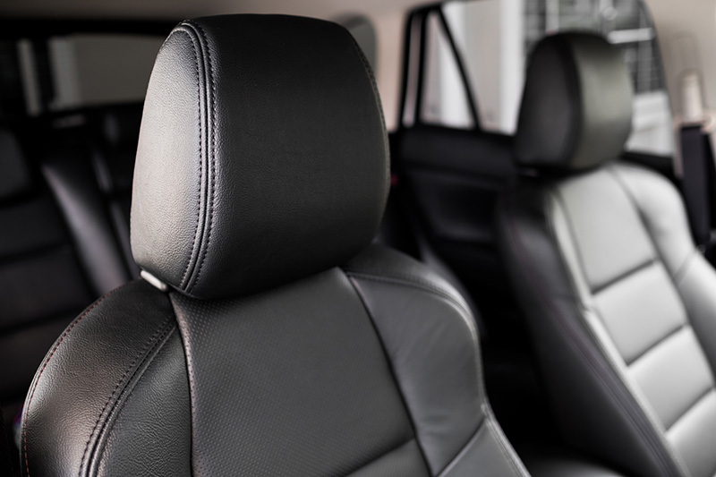 Black leather car seats